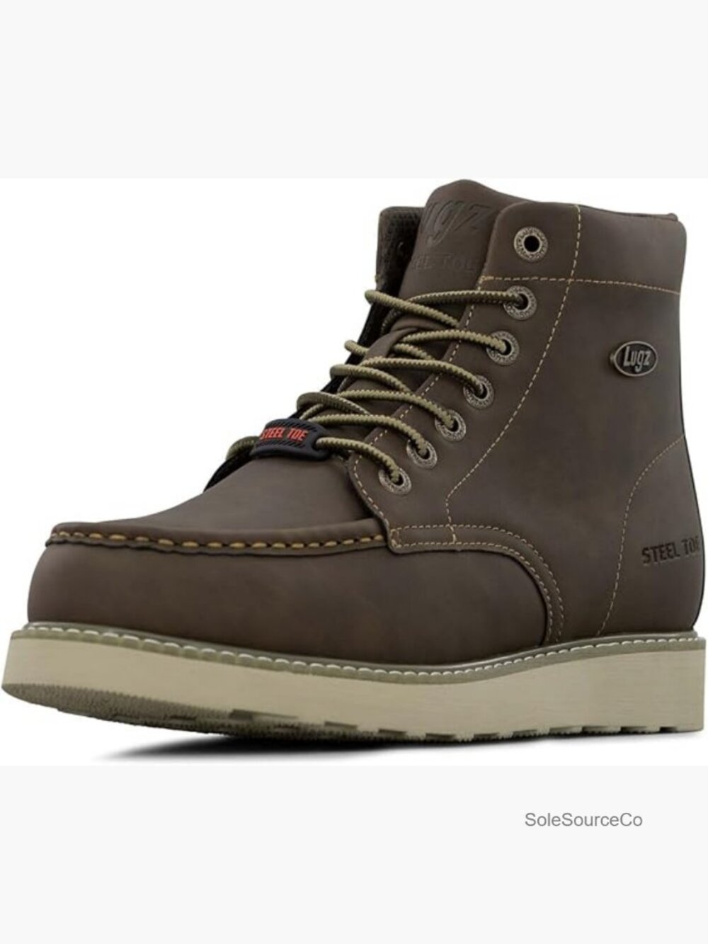Men's Steel Toe Work Boots with Memory Foam Insoles, Slip Resistant